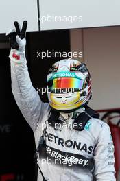 Race winner Lewis Hamilton (GBR) Mercedes AMG F1 celebrates in parc ferme. 12.10.2014. Formula 1 World Championship, Rd 16, Russian Grand Prix, Sochi Autodrom, Sochi, Russia, Race Day.