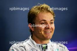 Nico Rosberg (GER) Mercedes AMG F1 in the FIA Press Conference. 12.10.2014. Formula 1 World Championship, Rd 16, Russian Grand Prix, Sochi Autodrom, Sochi, Russia, Race Day.