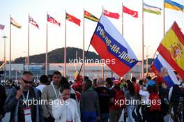 Fans in the Olympic Park. 11.10.2014. Formula 1 World Championship, Rd 16, Russian Grand Prix, Sochi Autodrom, Sochi, Russia, Qualifying Day.