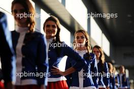 Grid girls. 11.10.2014. Formula 1 World Championship, Rd 16, Russian Grand Prix, Sochi Autodrom, Sochi, Russia, Qualifying Day.