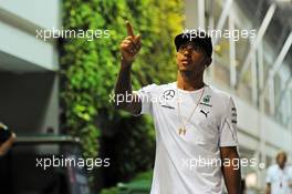 Lewis Hamilton (GBR) Mercedes AMG F1. 18.09.2014. Formula 1 World Championship, Rd 14, Singapore Grand Prix, Singapore, Singapore, Preparation Day.