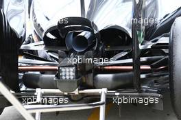 Mercedes AMG F1 W05 rear diffuser detail. 08.07.2014. Formula One Testing, Silverstone, England, Tuesday.