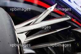 Daniel Ricciardo (AUS) Red Bull Racing RB10 front suspension detail. 08.07.2014. Formula One Testing, Silverstone, England, Tuesday.