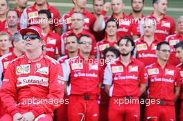 Kimi Raikkonen (FIN) Ferrari at a team photograph. 21.11.2014. Formula 1 World Championship, Rd 19, Abu Dhabi Grand Prix, Yas Marina Circuit, Abu Dhabi, Practice Day.
