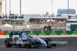 Felipe Massa (BRA) Williams FW36. 22.11.2014. Formula 1 World Championship, Rd 19, Abu Dhabi Grand Prix, Yas Marina Circuit, Abu Dhabi, Qualifying Day.
