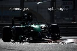 Kamui Kobayashi (JPN) Caterham CT05. 22.11.2014. Formula 1 World Championship, Rd 19, Abu Dhabi Grand Prix, Yas Marina Circuit, Abu Dhabi, Qualifying Day.