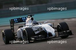 Valtteri Bottas (FIN) Williams FW36. 25.11.2014. Formula 1 Testing, Day One, Yas Marina Circuit, Abu Dhabi, Tuesday.