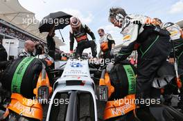 Nico Hulkenberg (GER) Sahara Force India F1 VJM07 on the grid. 02.11.2014. Formula 1 World Championship, Rd 17, United States Grand Prix, Austin, Texas, USA, Race Day.