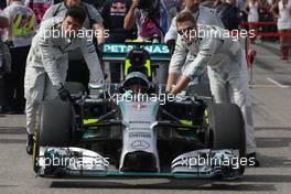 Nico Rosberg (GER) Mercedes AMG F1 W05 on the grid. 02.11.2014. Formula 1 World Championship, Rd 17, United States Grand Prix, Austin, Texas, USA, Race Day.