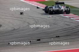 Adrian Sutil (GER) Sauber C33 crashed out of the race. 02.11.2014. Formula 1 World Championship, Rd 17, United States Grand Prix, Austin, Texas, USA, Race Day.
