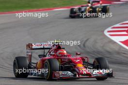 Kimi Raikkonen (FIN) Ferrari F14-T. 02.11.2014. Formula 1 World Championship, Rd 17, United States Grand Prix, Austin, Texas, USA, Race Day.