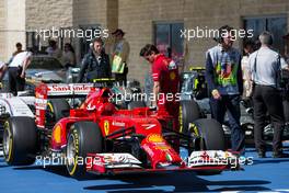 The Ferrari F14-T of Kimi Raikkonen (FIN) Ferrari in parc ferme. 01.11.2014. Formula 1 World Championship, Rd 17, United States Grand Prix, Austin, Texas, USA, Qualifying Day.