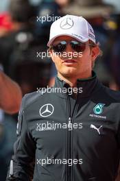Nico Rosberg (GER) Mercedes AMG F1 on the drivers parade. 02.11.2014. Formula 1 World Championship, Rd 17, United States Grand Prix, Austin, Texas, USA, Race Day.