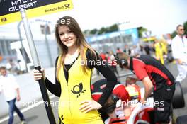 grid girl of Mitchell Gilbert (AUS) FORTEC MOTORSPORTS Dallara F312 Mercedes 28.06.2014. FIA F3 European Championship 2014, Round 6, Race 1, Norisring, Nürnberg