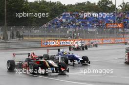 Esteban Ocon (FRA) Prema Powerteam Dallara F312 – Mercedes and Jordan King (GBR) Carlin Dallara F312 – Volkswagen 29.06.2014. FIA F3 European Championship 2014, Round 6, Race 2, Norisring, Nürnberg, Germany