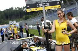 Gridgirl of Gustavo Menezes (USA) Van Amersfoort Racing Dallara F312 – Volkswagen 03.08.2014. FIA F3 European Championship 2014, Round 8, Race 3, Red Bull Ring, Spielberg, Austria