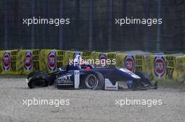Chrash of Edward Jones (GBR) Carlin Dallara F312 – Volkswagen 11.10.2014. FIA F3 European Championship 2014, Round 10, Qualifying 2, Imola