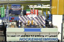 Podium, Antonio Giovinazzi (ITA) JAGONYA AYAM with CARLIN Dallara F312 Volkswagen, Tom Blomqvist (GBR) JAGONYA AYAM with CARLIN Dallara F312 Volkswagen and Lucas Auer (AUT) KFZTEILE24 MÜCKE MOTORSPORT Dallara F312 Mercedes 18.10.2014. FIA F3 European Championship 2014, Round 11, Race 2, Hockenheimring, Hockenheim