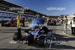 grid, Gustavo Menezes (USA)  VAN AMERSFOORT RACING Dallara F312 Volkswagen 18.10.2014. FIA F3 European Championship 2014, Round 11, Race 2, Hockenheimring, Hockenheim