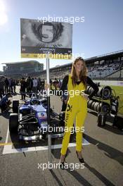 grid girl, Jordan King (GBR) CARLIN Dallara F312 Volkswagen 19.10.2014. FIA F3 European Championship 2014, Round 11, Race 3, Hockenheimring, Hockenheim