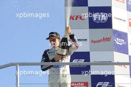 podium, Jordan King (GBR) CARLIN Dallara F312 Volkswagen 19.10.2014. FIA F3 European Championship 2014, Round 11, Race 3, Hockenheimring, Hockenheim
