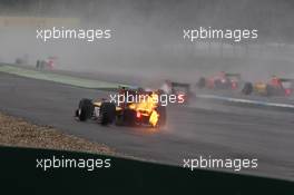 Race 2, Stephane Richelmi (MCO), DAMS crash at the start and fire on car 20.07.2014. GP2 Series, Rd 6, Hockenheim, Germany, Sunday