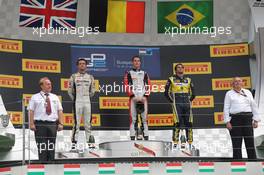 Race 2, 1st position Stoffel Vandoorne (BEL) Art Grand Prix, 2nd position Jolyon Palmer (GBR) Dams and 3rd position Felipe Nasr (BRA) Williams Test and Reserve Driver 27.07.2014. GP2 Series, Rd 7, Budapest, Hungary, Sunday.