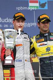 Race 2, Stoffel Vandoorne (BEL) Art Grand Prix, race winner  and 3rd position Felipe Nasr (BRA) Williams Test and Reserve Driver 27.07.2014. GP2 Series, Rd 7, Budapest, Hungary, Sunday.