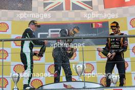 Race 2, 1st position Alex Lynn (GBR) Carlin, 2nd position Richie  Stanaway (NZL) Status Grand Prix and 3rd position Alex Fontana (SUI) Art Grand Prix 24.08.2014. GP3 Series, Rd 6, Spa-Francorchamps, Belgium, Sunday.