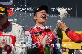 Patric Niederhauser (SUI), Arden International celebrates on the podium. 10.10.2014. GP3 Series, Rd 8, Sochi Autodrom, Sochi, Russia, Sunday.