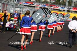 Grid girls. 10.10.2014. GP3 Series, Rd 8, Sochi Autodrom, Sochi, Russia, Sunday.