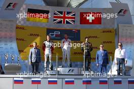 Race 1, the podium- winner Dean Stoneman (GBR), Koiranen GP, 2nd  Marvin Kirchhofer (GER), Art Grand prix, 3rd Alex Fontana (SUI), Art Grand prix 10.10.2014. GP3 Series, Rd 8, Sochi Autodrom, Sochi, Russia, Saturday.