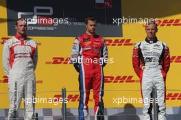 The podium: Race winner Patric Niederhauser (SUI), Arden International, 2n place Dean Stoneman (GBR), Koiranen GP and 3rd place  Marvin Kirchhofer (GER), Art Grand Prix 10.10.2014. GP3 Series, Rd 8, Sochi Autodrom, Sochi, Russia, Sunday.