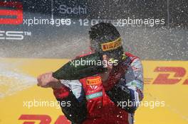 Race winner Patric Niederhauser (SUI), Arden International, celebrates on the podium. 10.10.2014. GP3 Series, Rd 8, Sochi Autodrom, Sochi, Russia, Sunday.