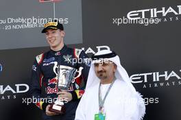 Podium, 3rd Race 2, Alex Lynn (GBR) Carlin 23.11.2014. GP3 Series, Rd 9, Yas Marina Circuit, Abu Dhabi, UAE, Sunday.