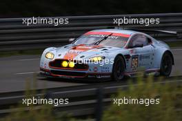 Kristian Poulsen (DEN) /  David Heinmeier Hansson (DEN) / Nicki Thim (DEN) #95 Aston Martin Racing Aston Martin Vantage V8. 11.06.2014. FIA World Endurance Championship Le Mans 24 Hours, Practice and Qualifying, Le Mans, France. Wednesday.