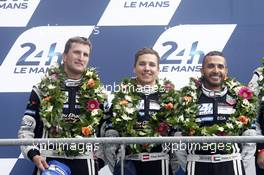 2nd GTE Am,Christian Ried (GER) / Klaus Bachler (AUT) / Khaled Al Qubaisi (UAE) #88 Proton Competition Porsche 911 RSR 15.06.2014. Le Mans 24 Hour, Le Mans Race, France.