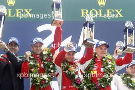 Podium, Winner GTE Pro, Gianmaria Bruni (ITA) / Toni Vilander (FIN) / Giancarlo Fisichella (ITA) #51 AF Corse Ferrari F458 Italia 15.06.2014. Le Mans 24 Hour, Le Mans Race, France.