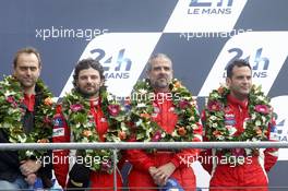 Podium, 3rd Luis Perez Companc (ARG) / Marco Cioci (ITA) / Mirko Venturi (ITA) #61 AF Corse Ferrari F458 Italia 15.06.2014. Le Mans 24 Hour, Le Mans Race, France.