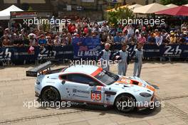 #95 Aston Martin Racing Aston Martin Vantage V8: Kristian Poulsen, David Heinemeier Hansson, Nicki Thiim 09.06.2014. Le Mans 24 Hour, Le Mans Scrutineering, France.