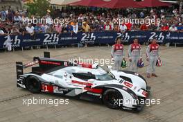 #1 Audi Sport Team Joest Audi R18 E-Tron Quattro: Lucas Di Grassi, Loic Duval, Tom Kristensen 09.06.2014. Le Mans 24 Hour, Le Mans Scrutineering, France.