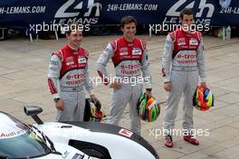 #3 Audi Sport Team Joest Audi R18 E-Tron Quattro: Filipe Albuquerque, Marco Bonanomi, Oliver Jarvis 09.06.2014. Le Mans 24 Hour, Le Mans Scrutineering, France.