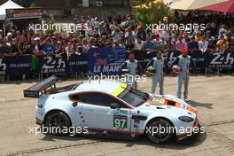 #97 Aston Martin Racing Aston Martin Vantage V8: Darren Turner, Stefan Mücke, Bruno Senna 09.06.2014. Le Mans 24 Hour, Le Mans Scrutineering, France.