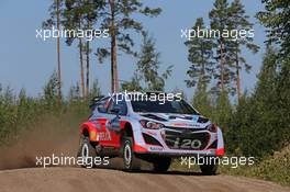 Hayden Paddon, John Kennard (Hyundai i20 WRC, #20 Hyundai Motorsport N)  31.07-03.08.2014. World Rally Championship, Rd 8, Rally Finland, Jyvaskyla, Finland