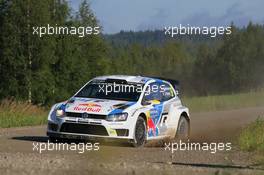 Andreas Mikkelsen ,Ola Floene (Volkswagen Polo R WRC, #9 Volkswagen Motorsport II)  31.07-03.08.2014. World Rally Championship, Rd 8, Rally Finland, Jyvaskyla, Finland