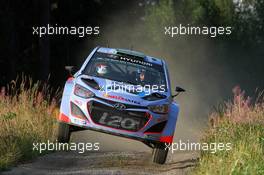 Hayden Paddon, John Kennard (Hyundai i20 WRC, #20 Hyundai Motorsport N)  31.07-03.08.2014. World Rally Championship, Rd 8, Rally Finland, Jyvaskyla, Finland
