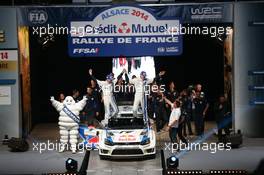 Jari-Matti Latvala,  Miikka Anttila (Volkswagen Polo WRC #2, Volkswagen Motorsport) 2-5.10.2014. World Rally Championship, Rd 11,  Rally France, Strasbourg, France.