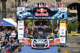 Thierry Neuville, Nicolas Gilsoul (Hyundai i20 WRC, #7 Hyundai Motorsport) 21-24.08.2014. World Rally Championship, Rd 6, Rallye Deutschland, Trier, Germany.