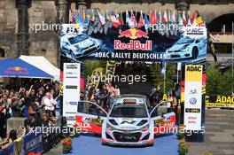 Dani Sordo (ESP) Marc Marti (ES), Hyundai I20 WRC, Hyundai Motorsport 21-24.08.2014. World Rally Championship, Rd 6, Rallye Deutschland, Trier, Germany.