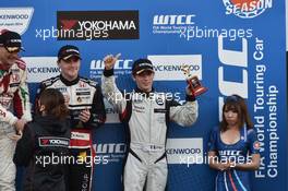 Podium race 2 Winner Yokohama Drivers' Trophy John Filippi (FRA), SEAT Leon WTCC, Campos Racing 26.10.2014. World Touring Car Championship, Rounds 22 and 23, Suzuka, Japan.